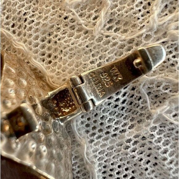 Vintage Whitney Kelly Large Red Tiger Eye & Sterling Pendant Necklace - Picture 7 of 14